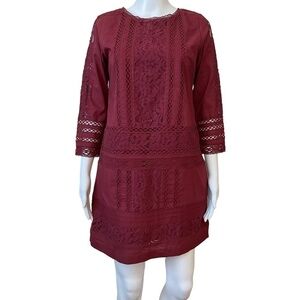 Abercrombie & Fitch Maroon Mesh and  Lace Lined Women's Mini Dress.  Size S